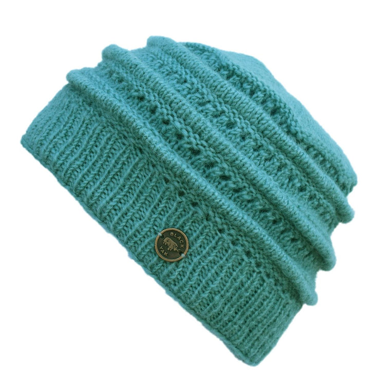 Pure Wool Lace Ridge Beanie - Eau de Nil