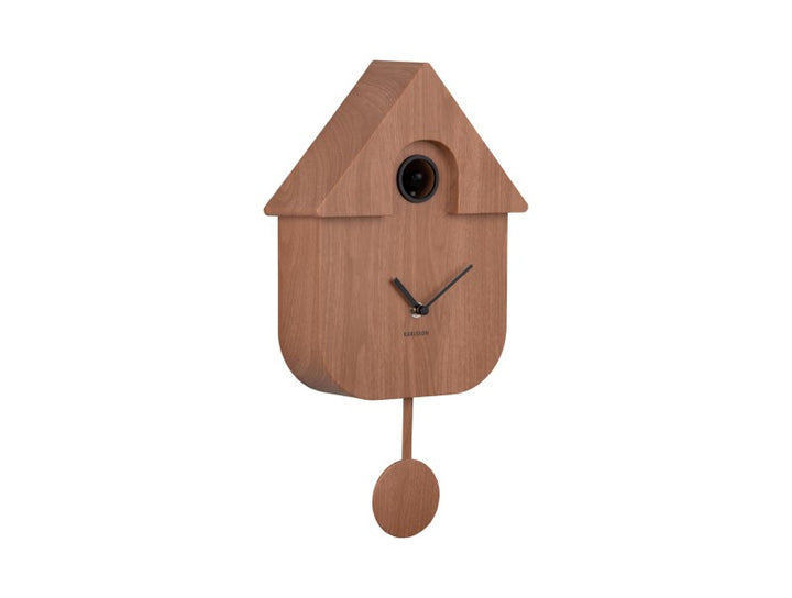 Modern Cuckoo Wall Clock - Dark Wood effect