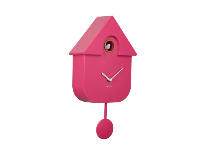Modern Cuckoo Wall Clock - Bright Pink
