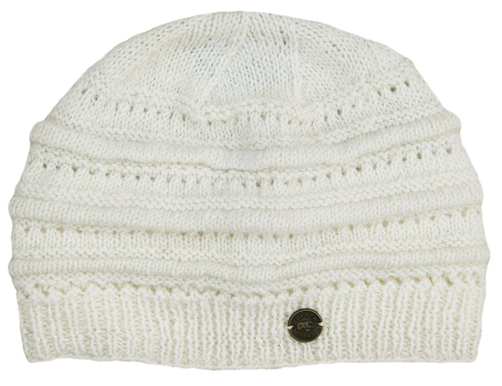 Wool Lace Ridge Pure Wool Beanie - Natural White