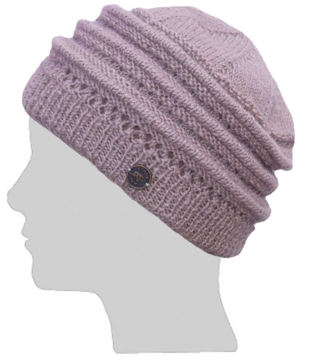 Wool Lace Ridge Pure Wool Beanie - Blush