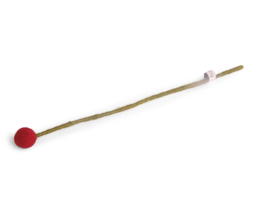 Pom Pom Faux Flower - Small Bright Red