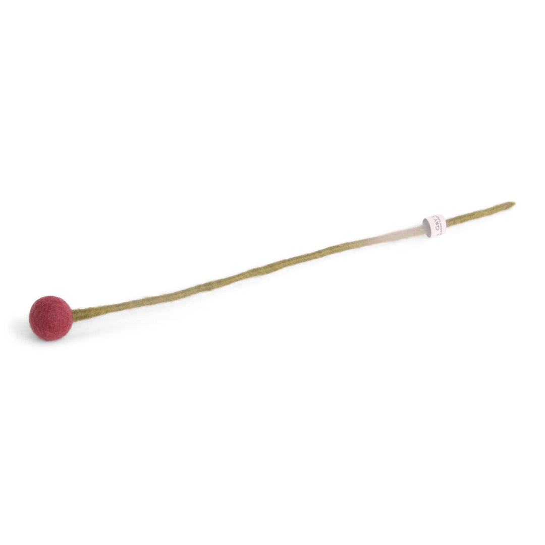 Pom Pom Faux Flower - Small Wine Red