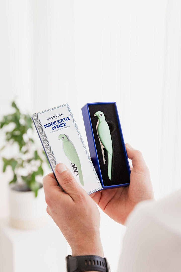 Waiter's Friend - Budgie Bottle Opener- Green