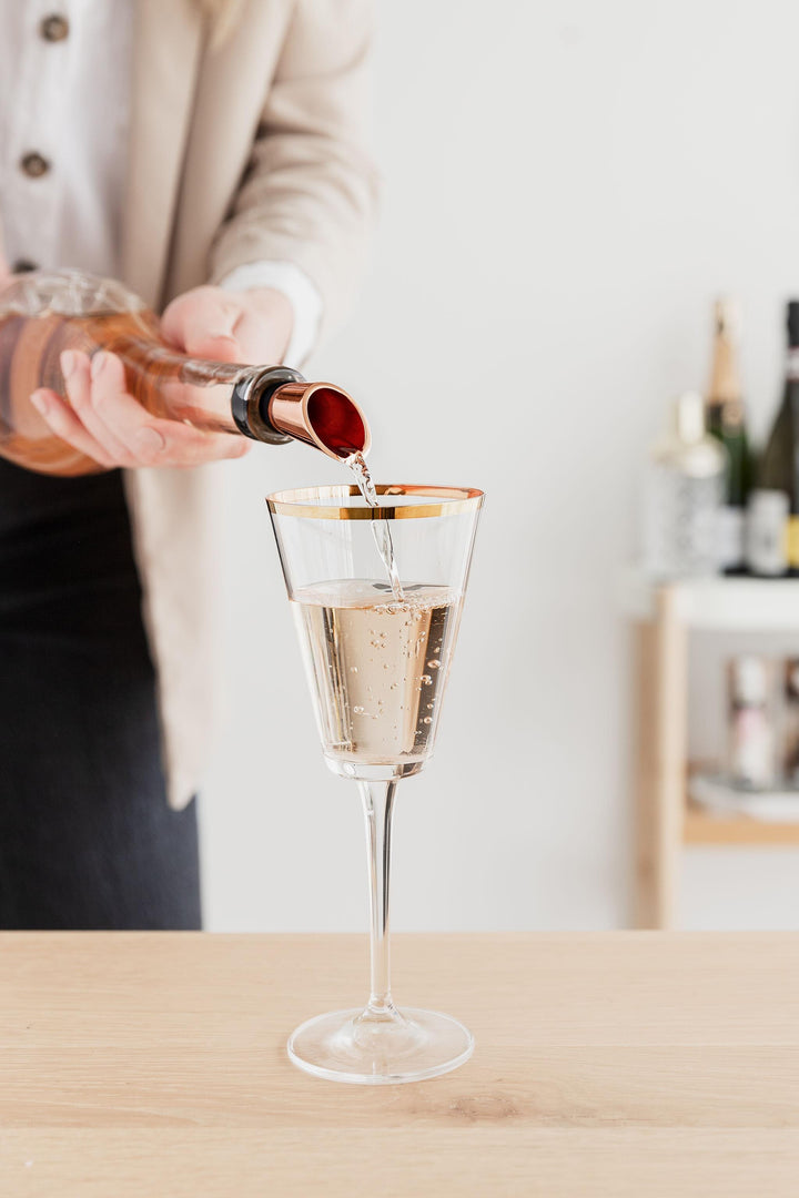 Wine Pourer And Stopper - Rose Gold