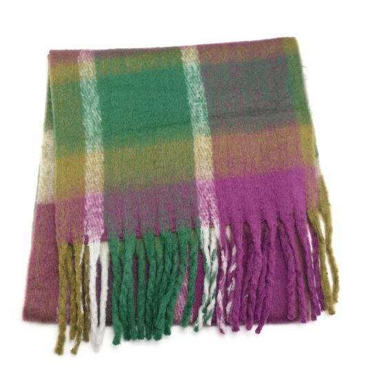 Tartan Winter Scarf - Green/Purple