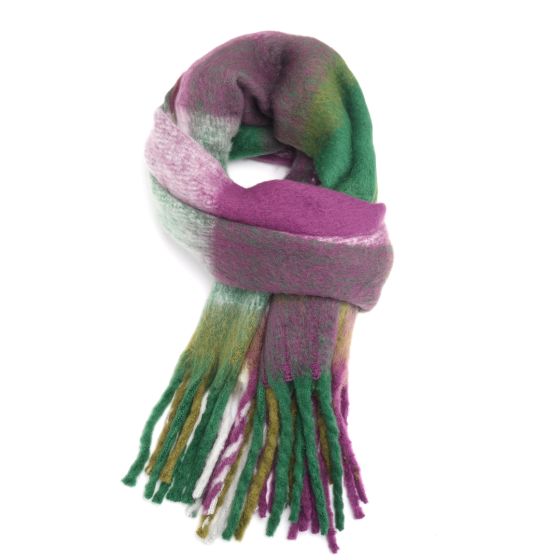 Tartan Winter Scarf - Green/Purple