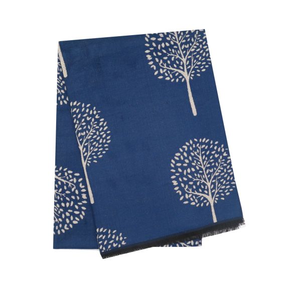 Mulberry Tree  Scarf - Reversible Beige And Navy