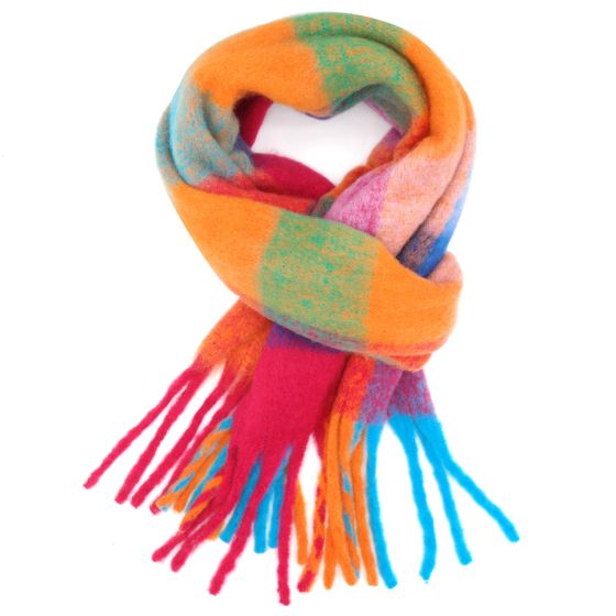 Tartan Winter scarf - Orange Brights