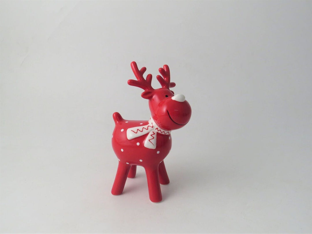 Red Ceramic Reindeer Decoration
