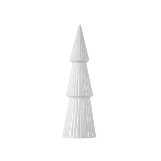 Ceramic Fir Tree Ornament - Large/White