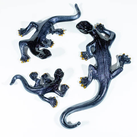 Gecko Ornament - Brushed Black