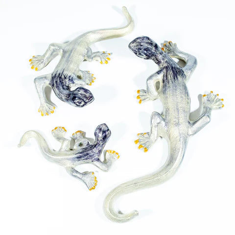 Gecko Ornament - Brushed Silver