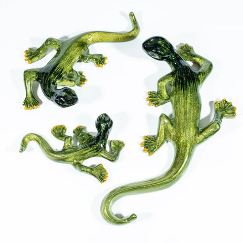 Gecko Ornament - Brushed Lime
