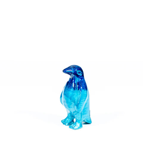 Penguin Ornament - Brushed Aqua