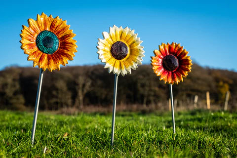 Sunflower Ornament - Gold & Red