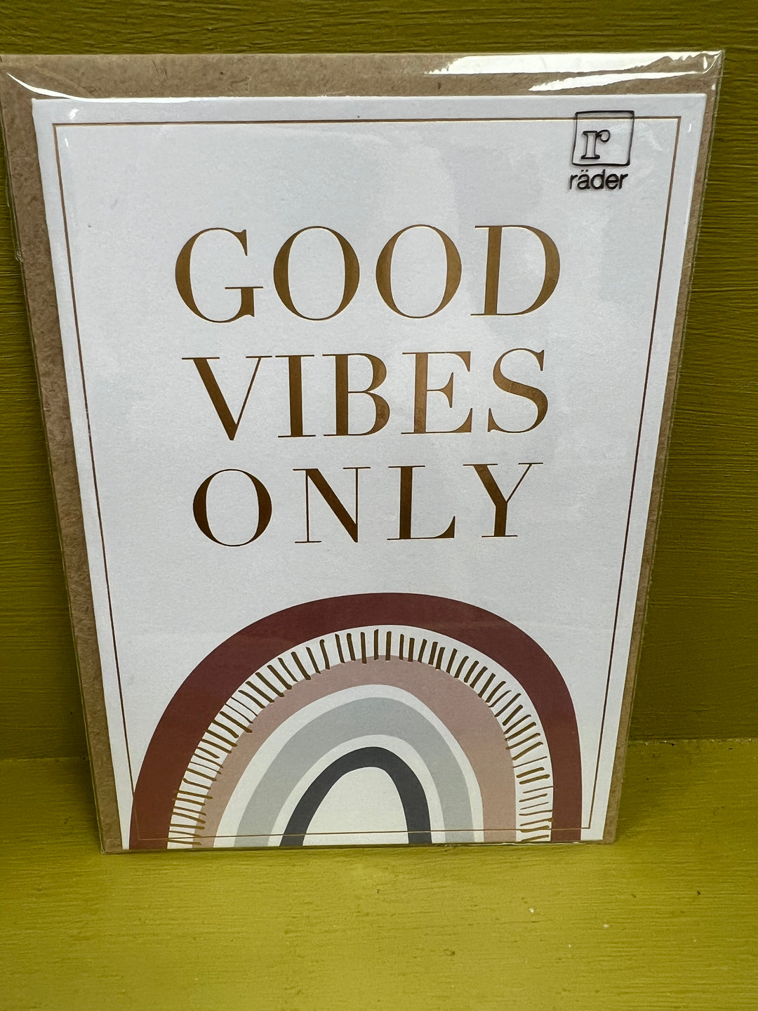 Good Vibes Only Rainbow Greeting Card