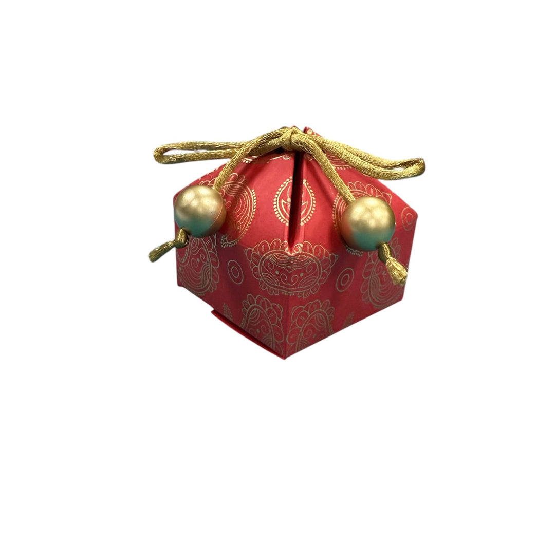 Red Paisley Pyramid Gift Box - Mini