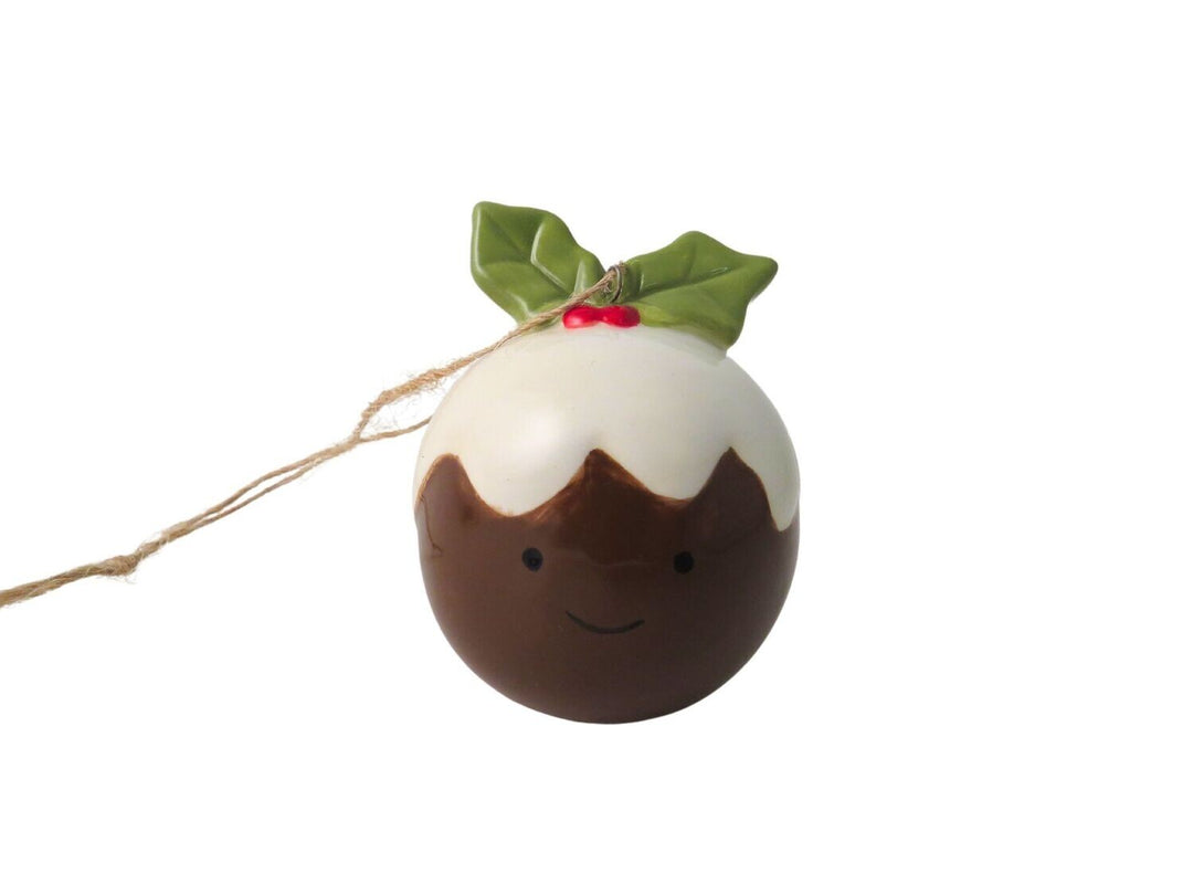 Ceramic Christmas Pudding Tree Decoration