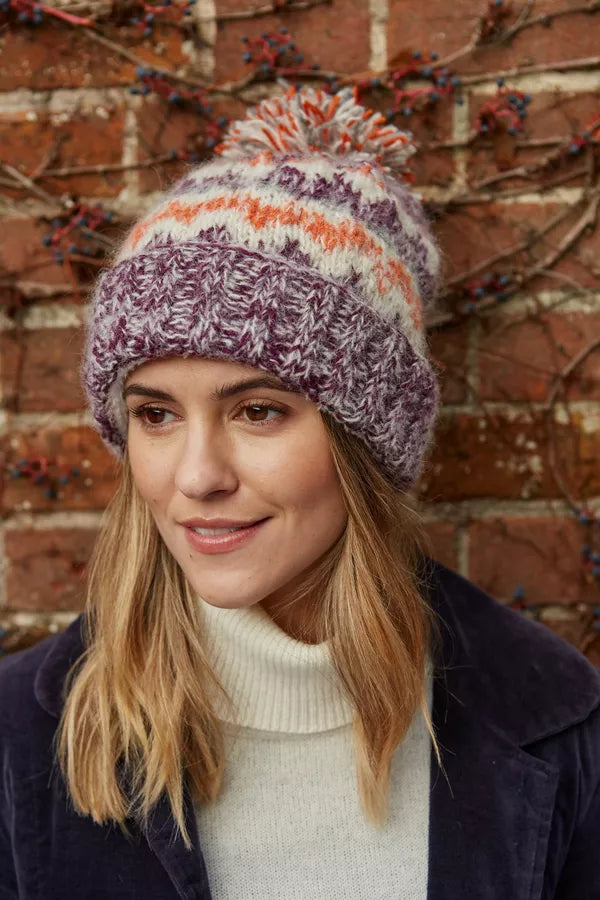 Totnes Bobble Hat - Damson
