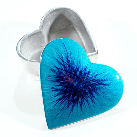 Heart Trinket Box - Brushed Aqua