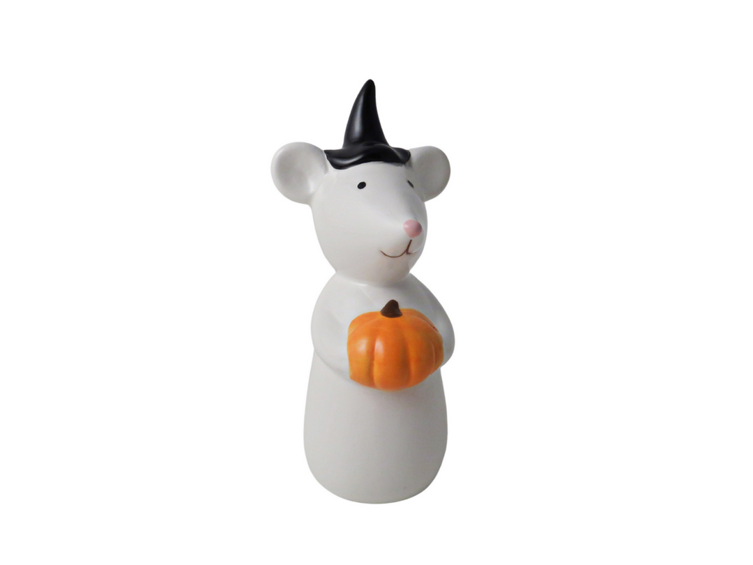 Ceramic Mouse In Witches Hat