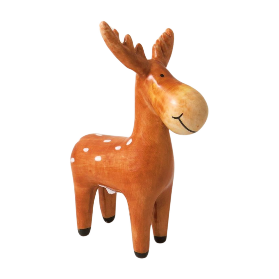 Brown Ceramic  Reindeer Decoration - Small Standing