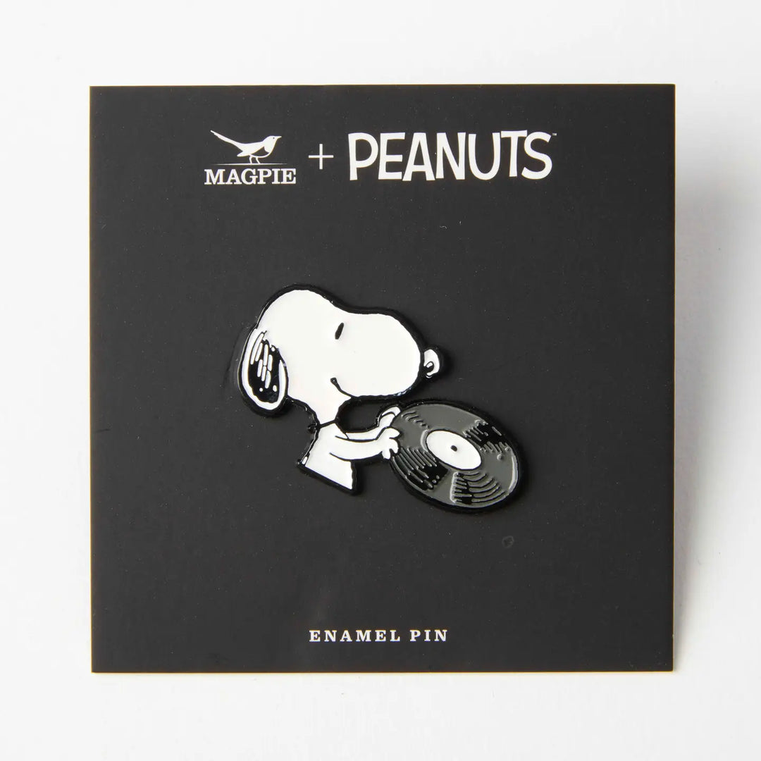 Record - Music is Life Peanuts Snoopy Enamel Pin Badge