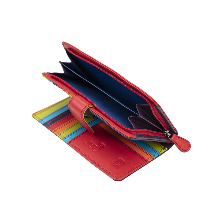 Long Leather  Bifold Purse - Victoria London / Grape-Multi