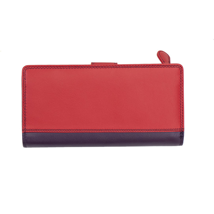 Long Leather  Bifold Purse - Victoria London / Grape-Multi