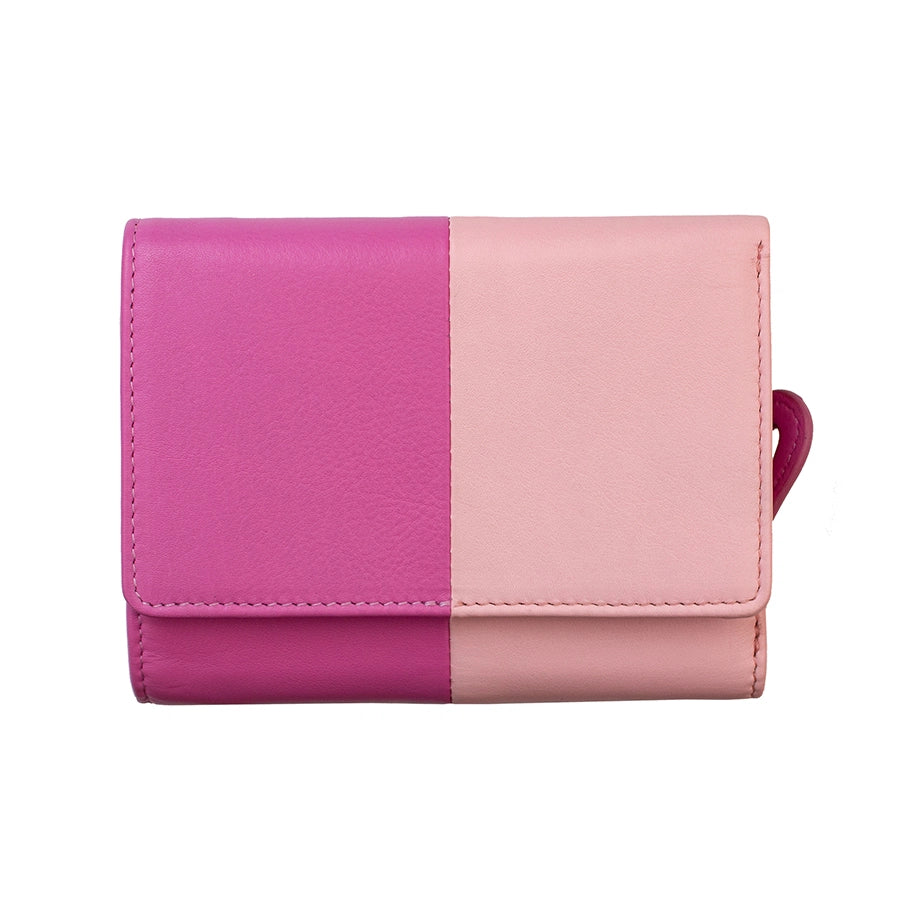 Clara Small Trifold Purse / Pink & Blush