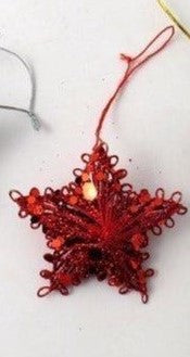 Red Glitter Star Tree Decoration