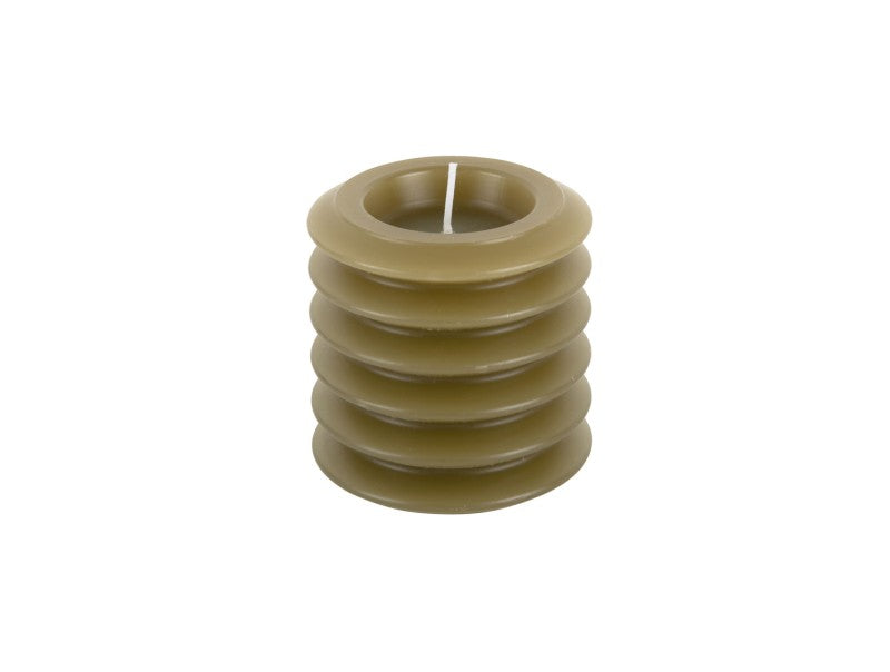 Layered Circles Candle - Moss Green