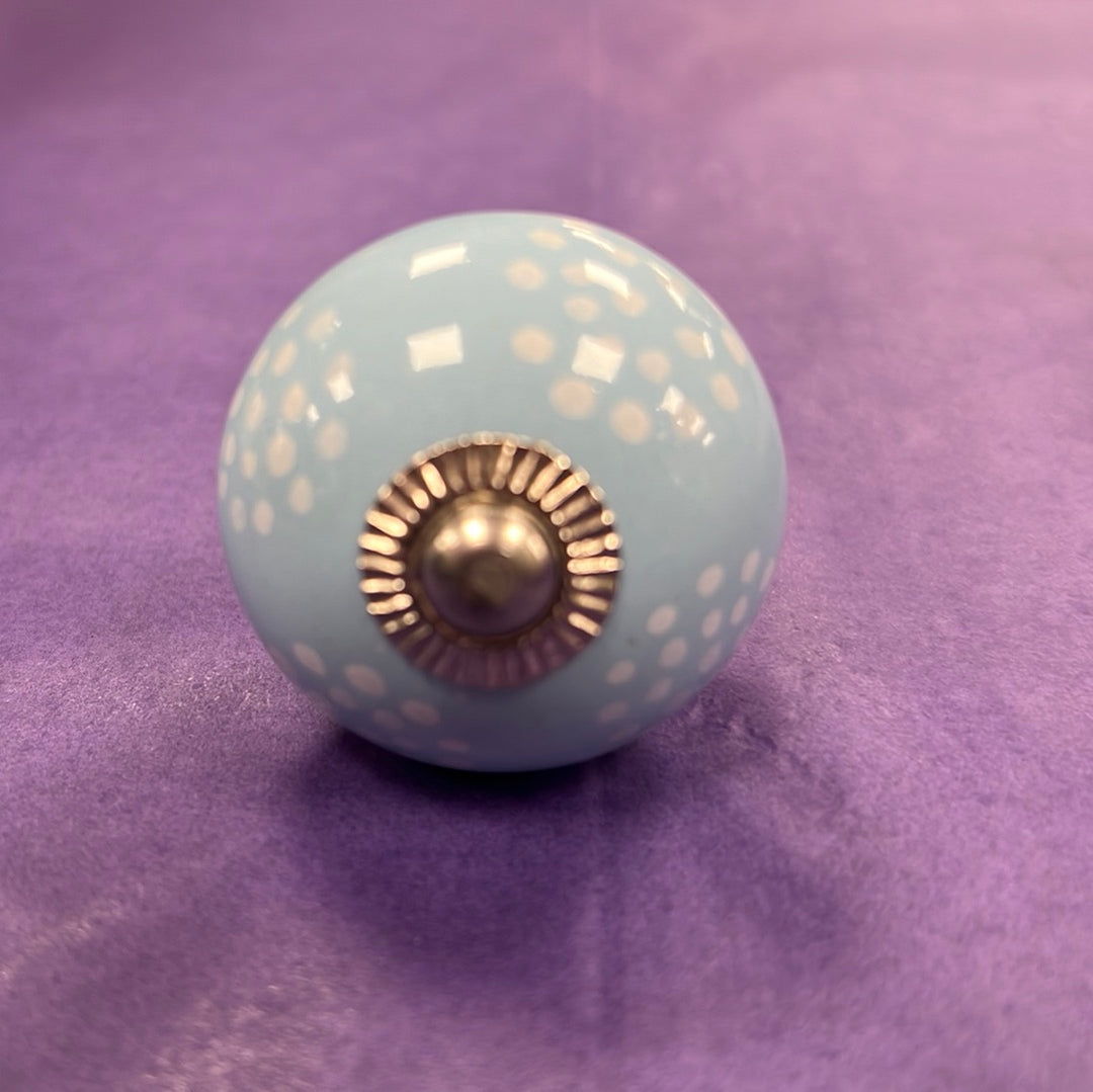 Light Blue with White Dots Knob