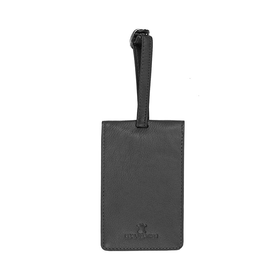 Leather Luggage Tag - Black