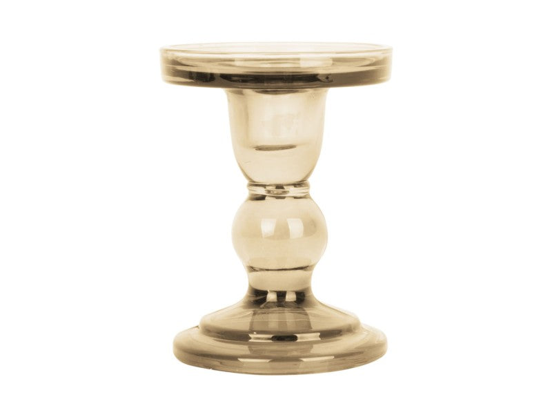 Glass Candle Holder - Sand Brown