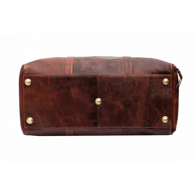 Roma Large Leather Holdall - Brown