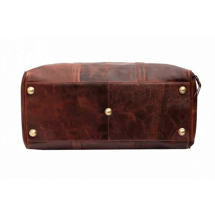 Roma Large Leather Holdall - Brown