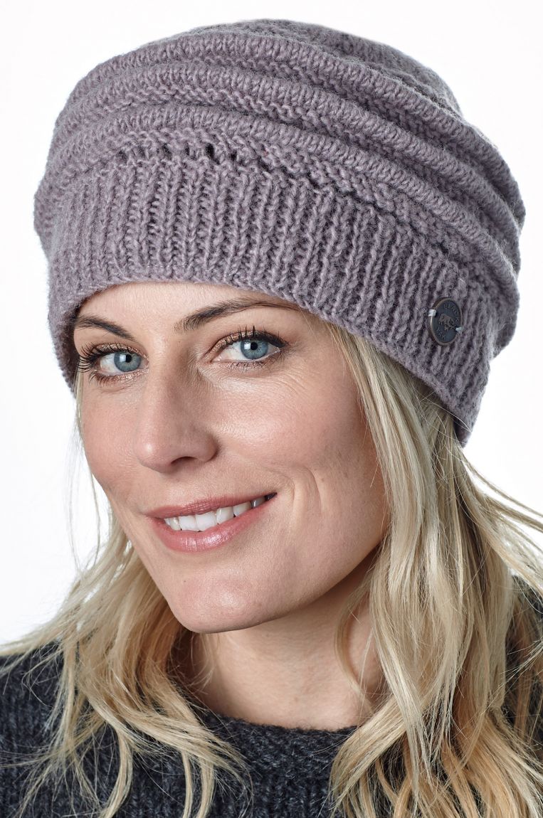 Wool Lace Ridge Pure Wool Beanie - Blush
