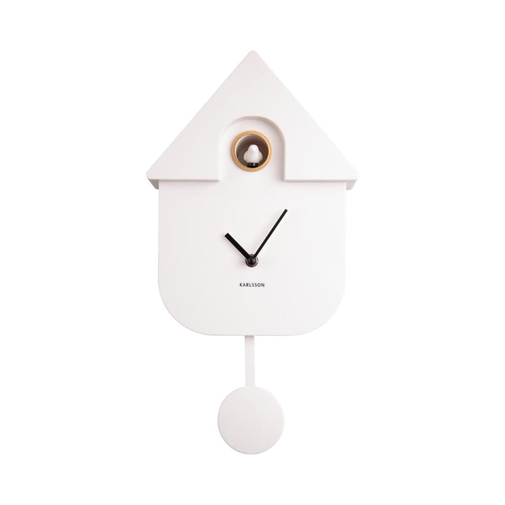 Modern Cuckoo Wall Clock - White