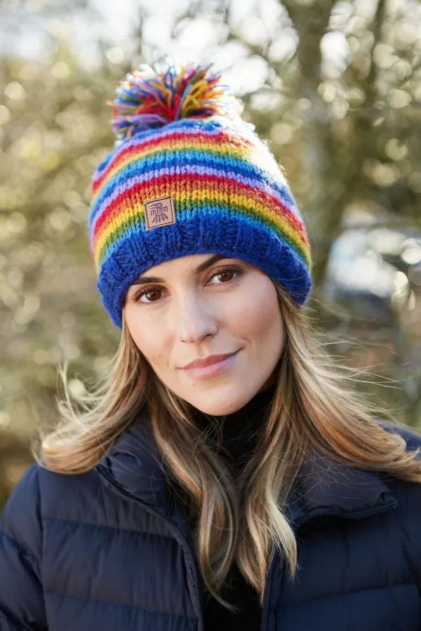 Rainbow Bobble Hat