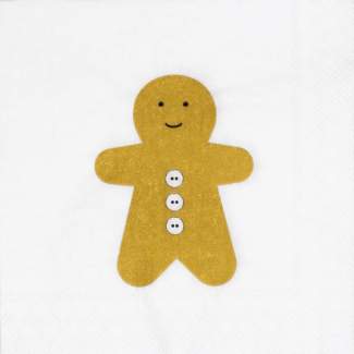Paper Cocktail Napkin - Gingerbreadman