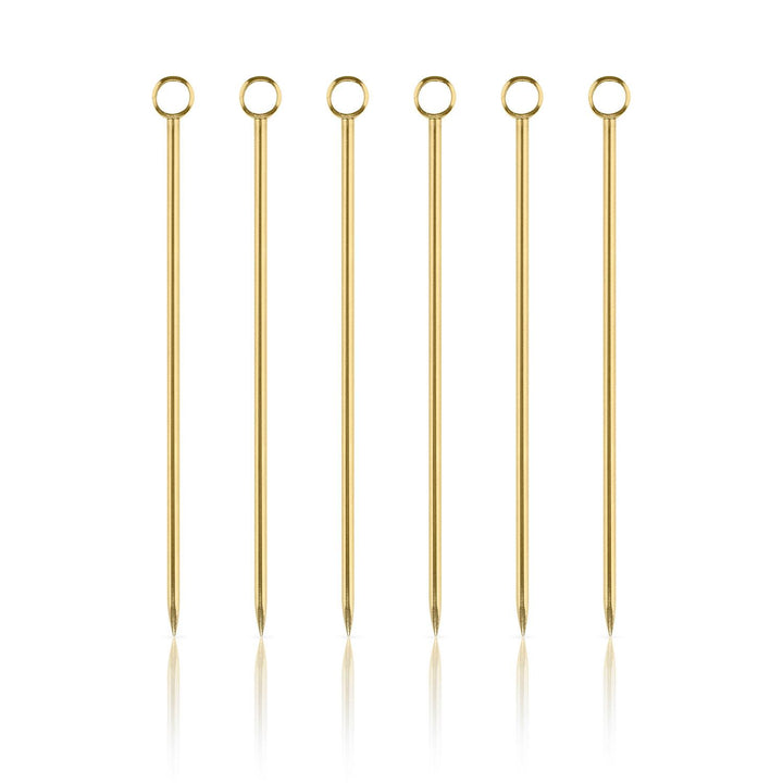 Cocktail Picks Set - Stainless Steel - Gold