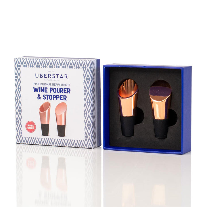 Wine Pourer And Stopper - Rose Gold