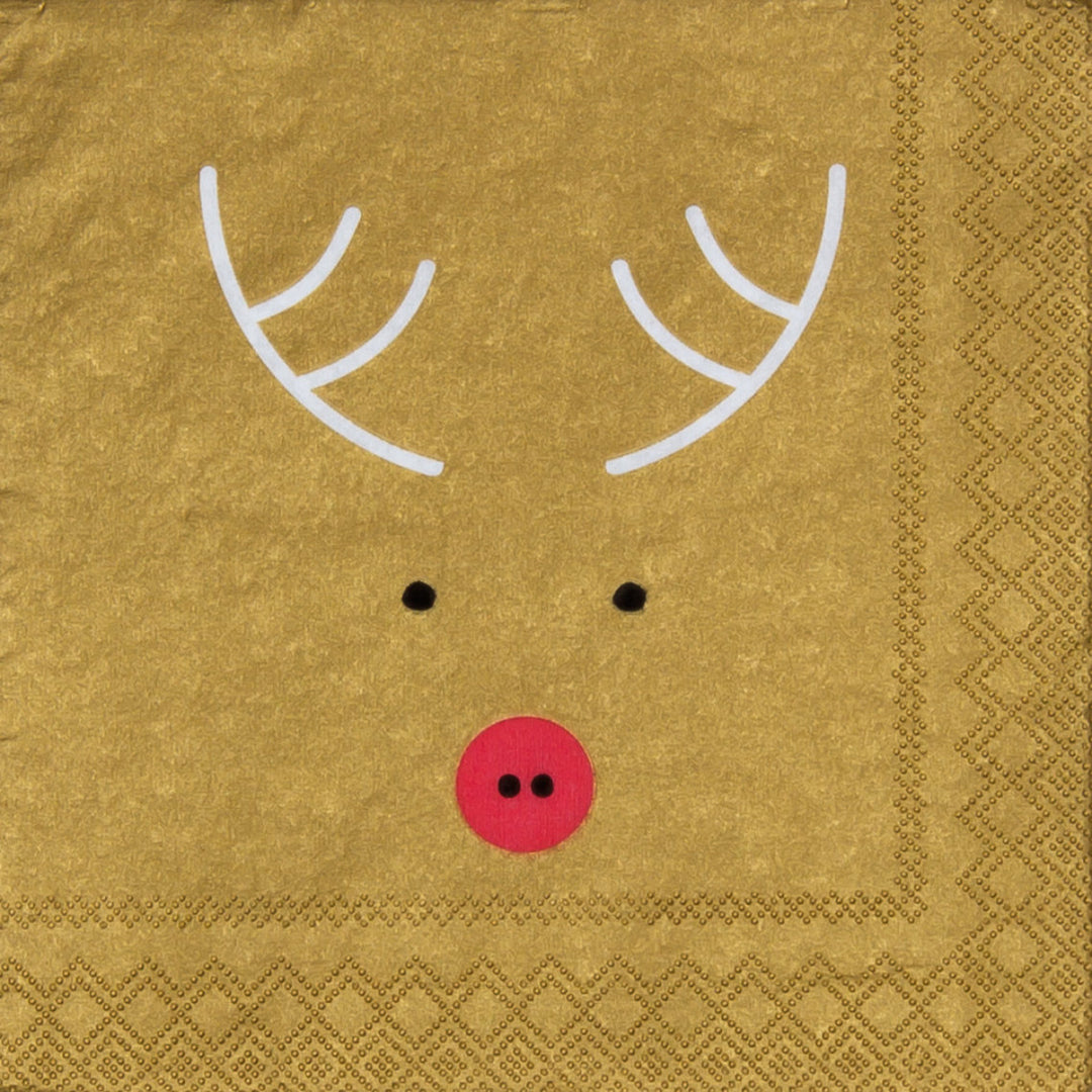 Paper Cocktail Napkin - Rudolph