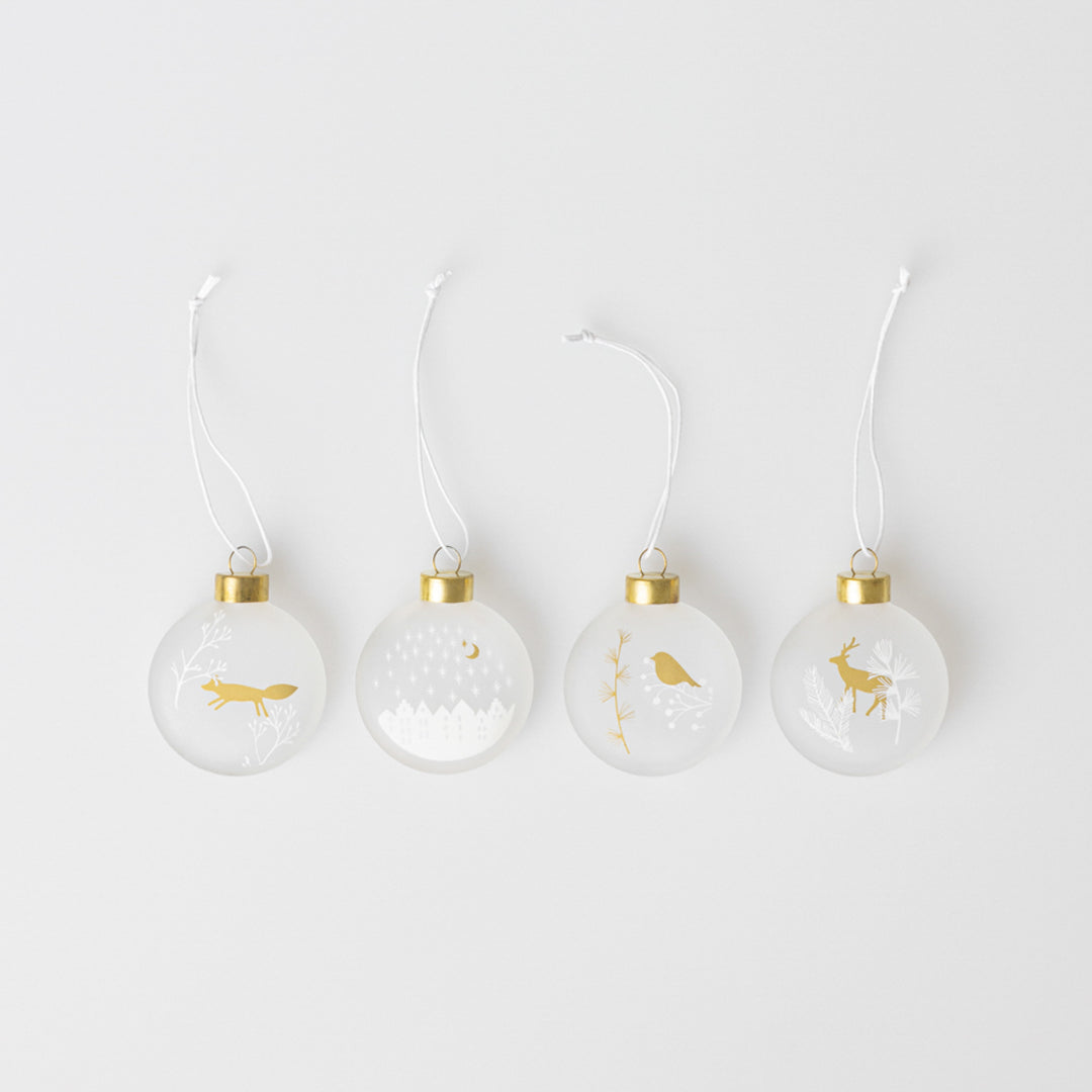Frosted Bauble - set of 4
