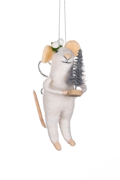 Snowy Tree Mouse Decoration