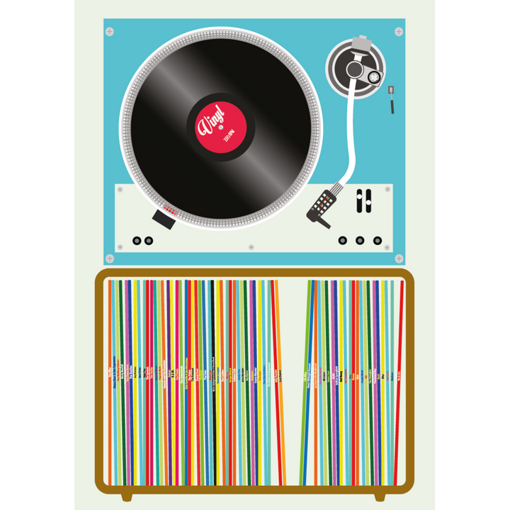 Vinyl Stack A3 Print