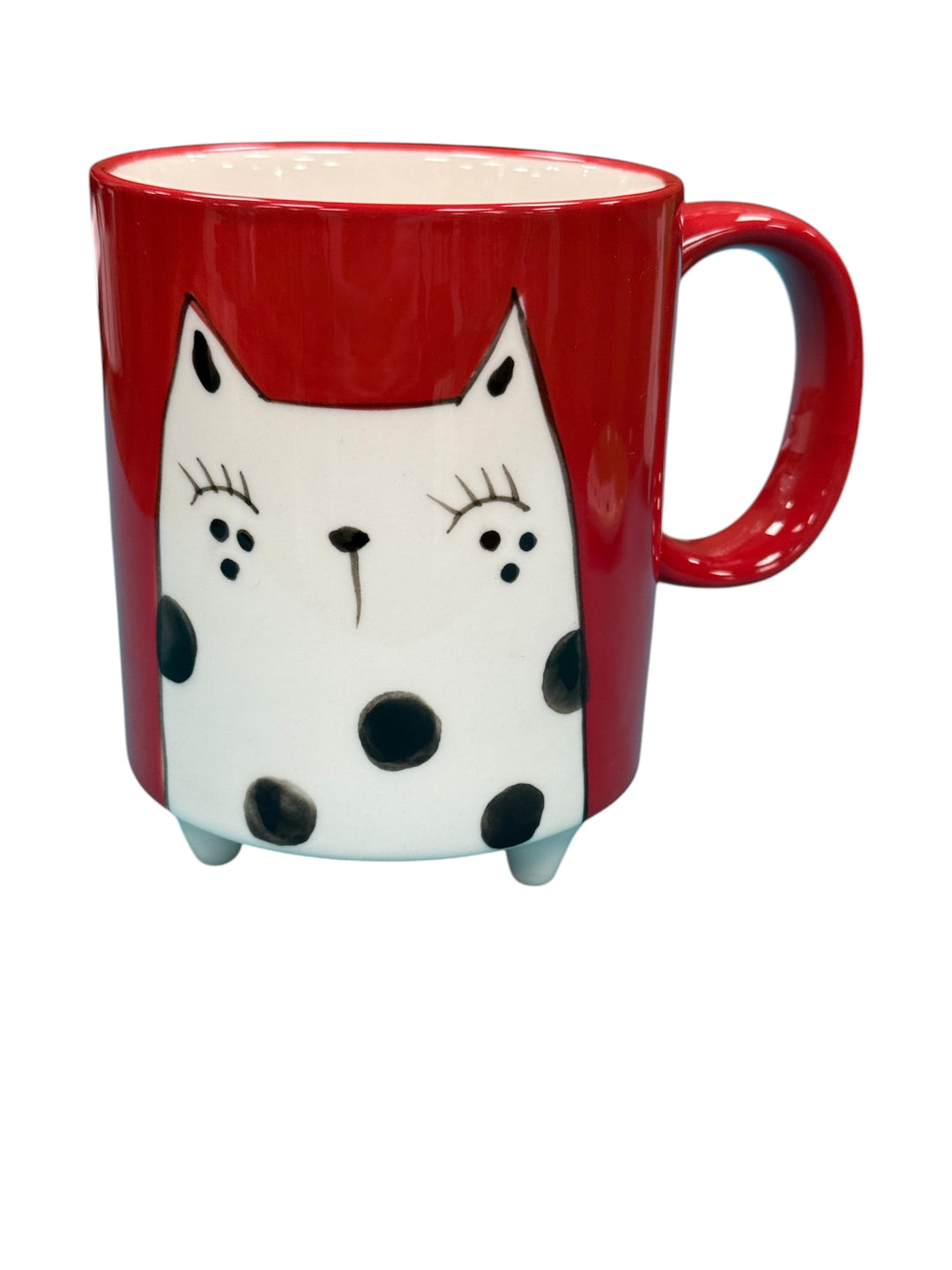 Footed Mug - Red Cat