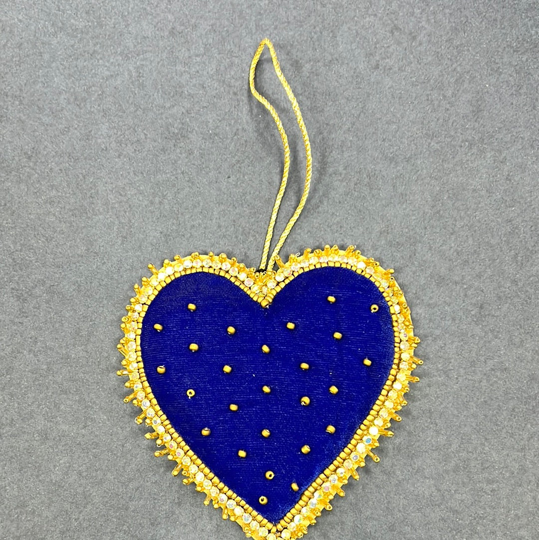 Velvet Heart Hanging Decoration